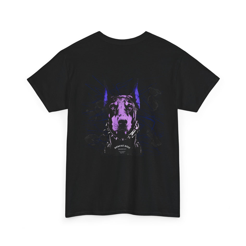 Doberman Graphic Tee — 'AMRIS' Purple Art Dog T‑Shirt