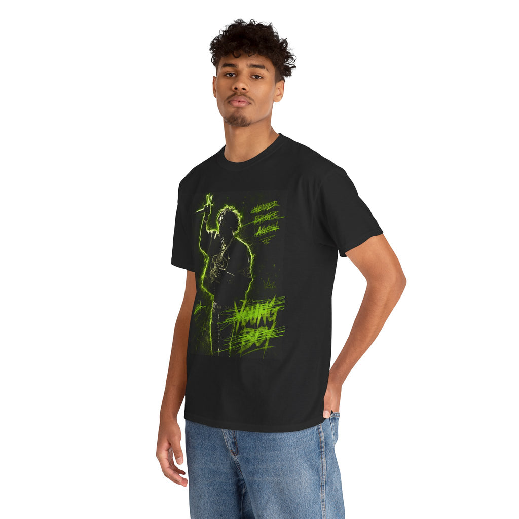 Neon Stage Singer Tee — "Young Boy" Graphic Concert T‑Shirt