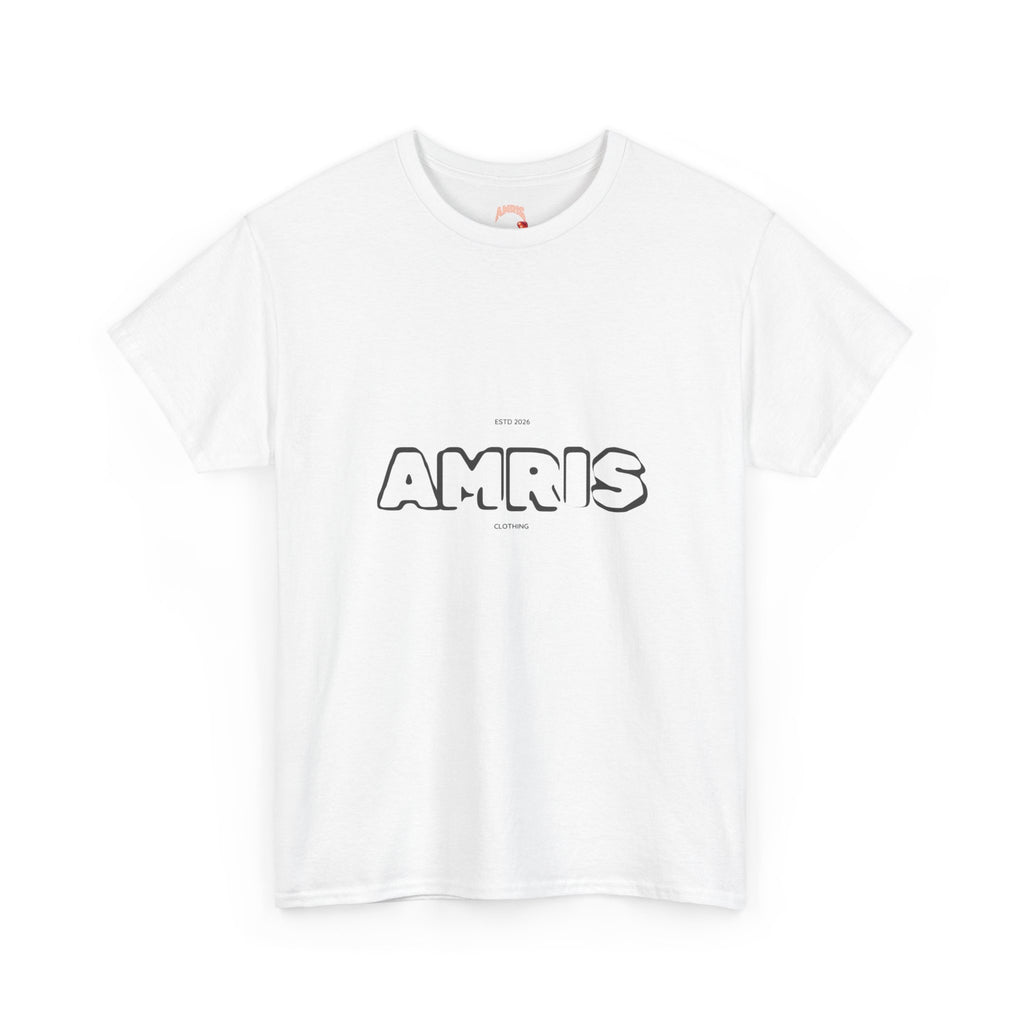 Graphic Tee — AMRIS Typography Front & Glitched Stars Back