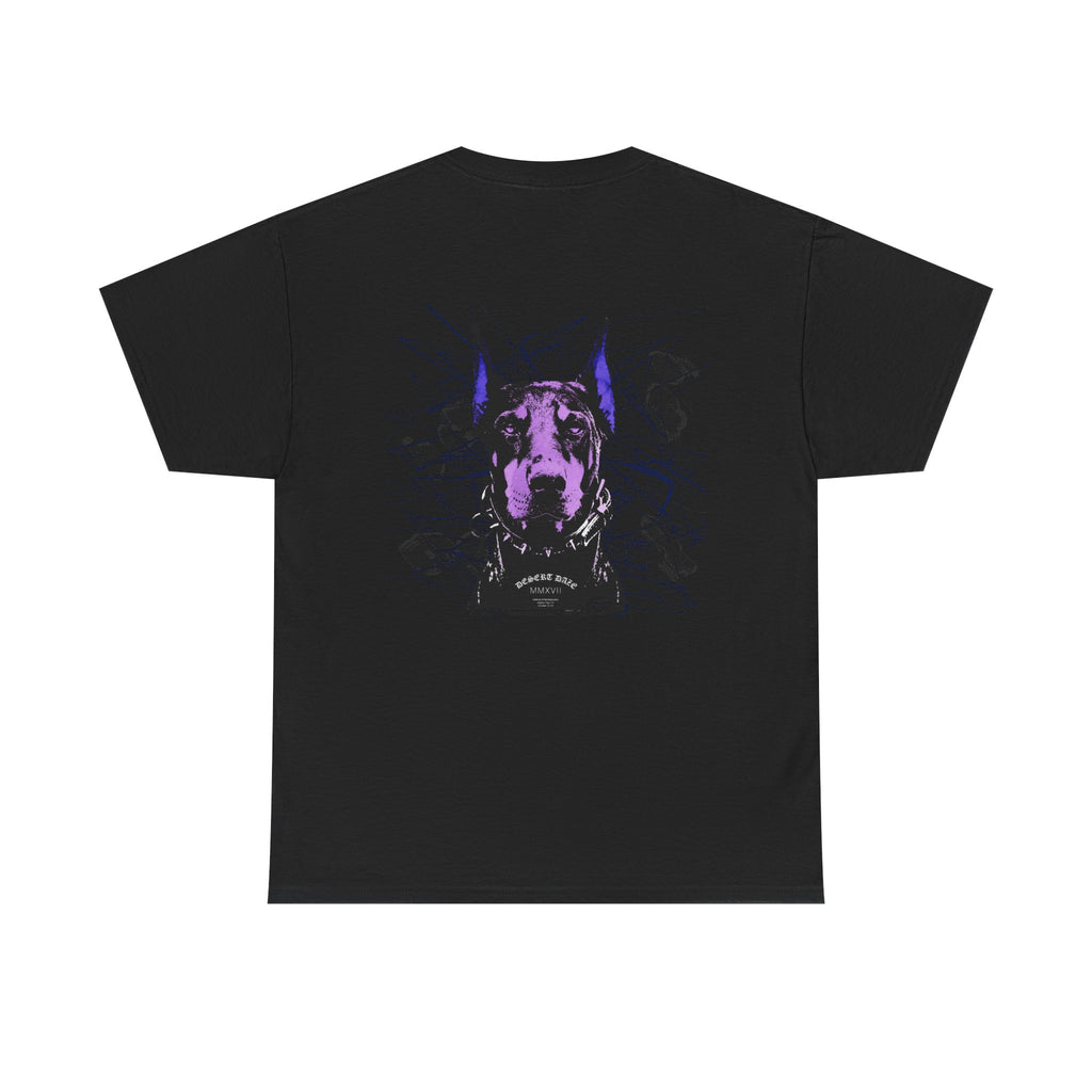 Doberman Graphic Tee — 'AMRIS' Purple Art Dog T‑Shirt