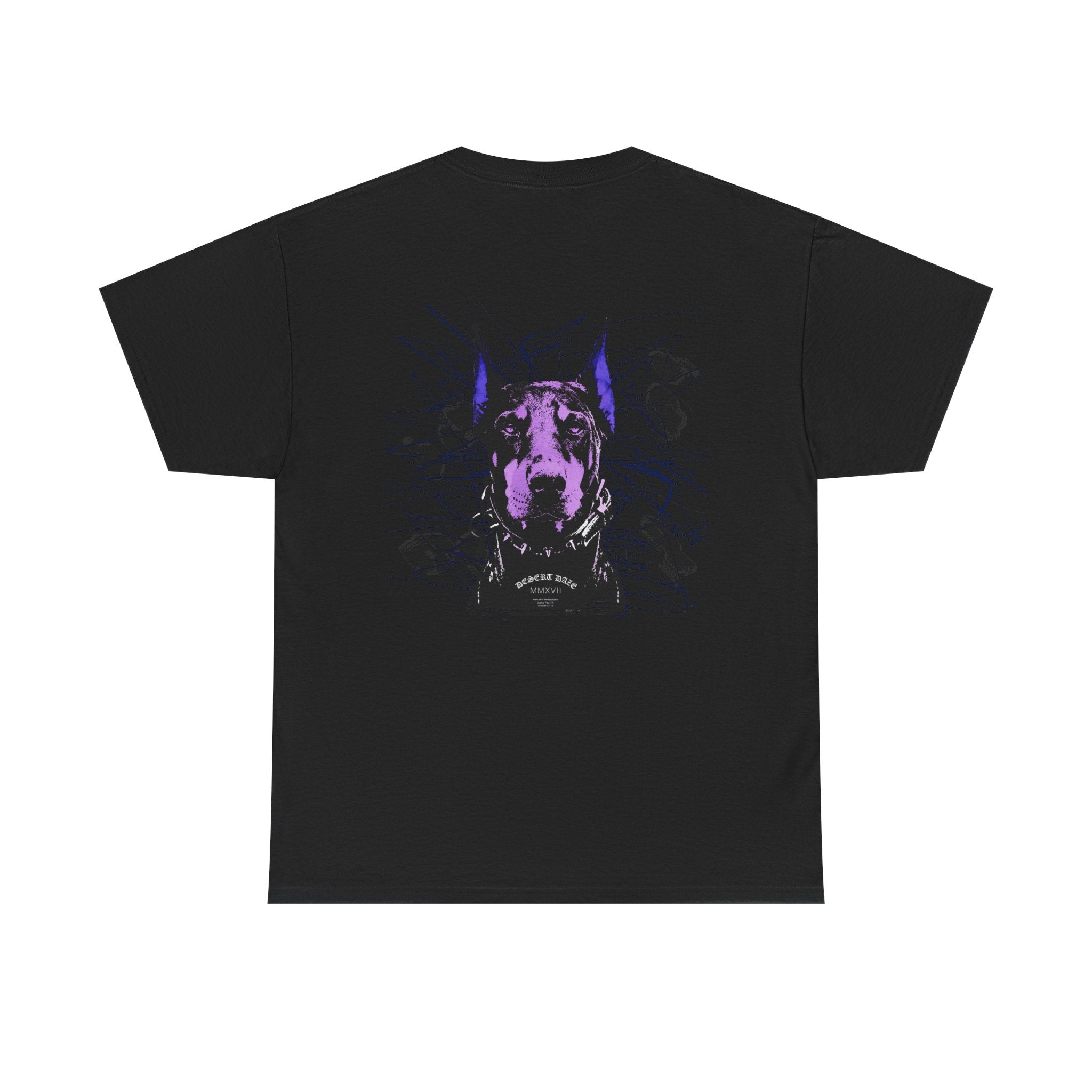 Doberman Graphic Tee — 'AMRIS' Purple Art Dog T‑Shirt