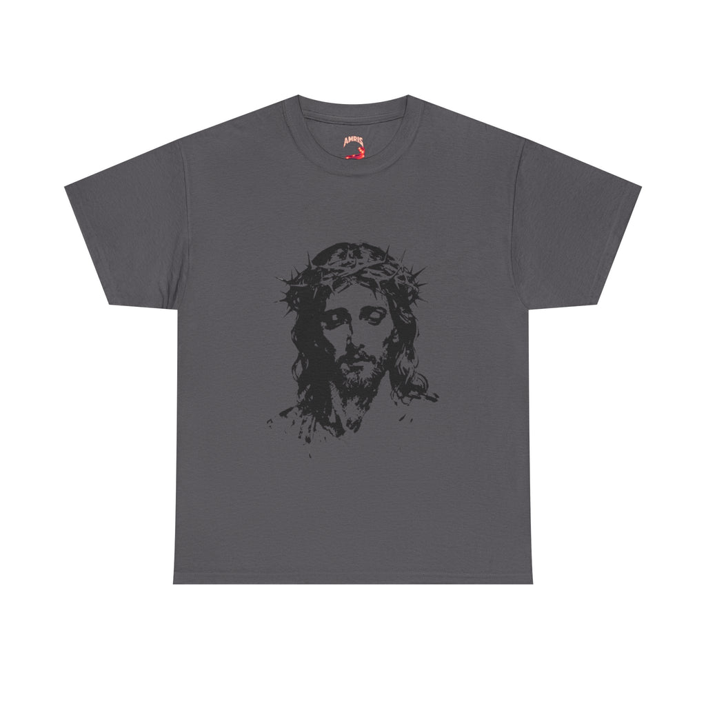 Jesus Saves Graphic Tee – Crown of Thorns Portrait Christian T-Shirt