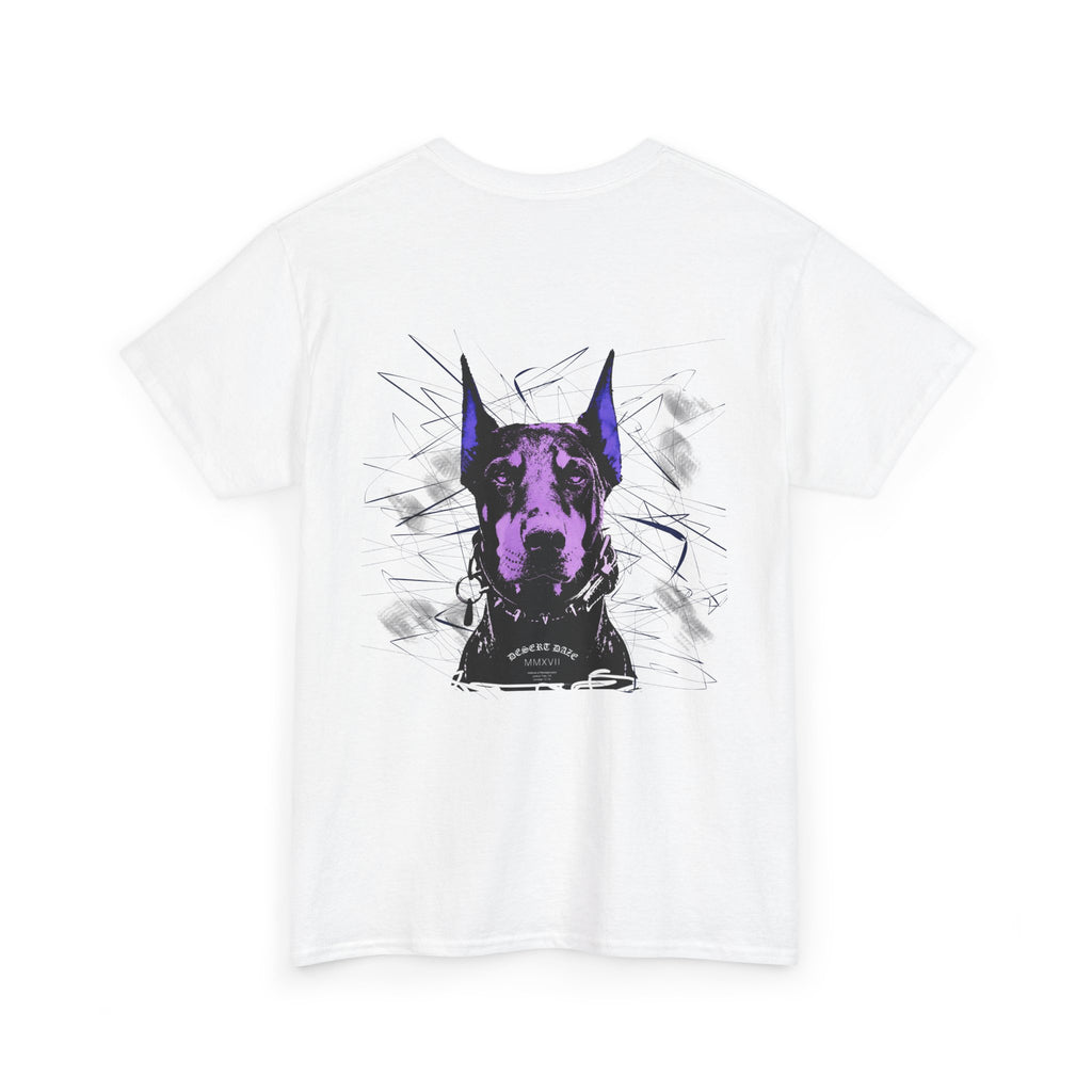 Doberman Graphic Tee — 'AMRIS' Purple Art Dog T‑Shirt