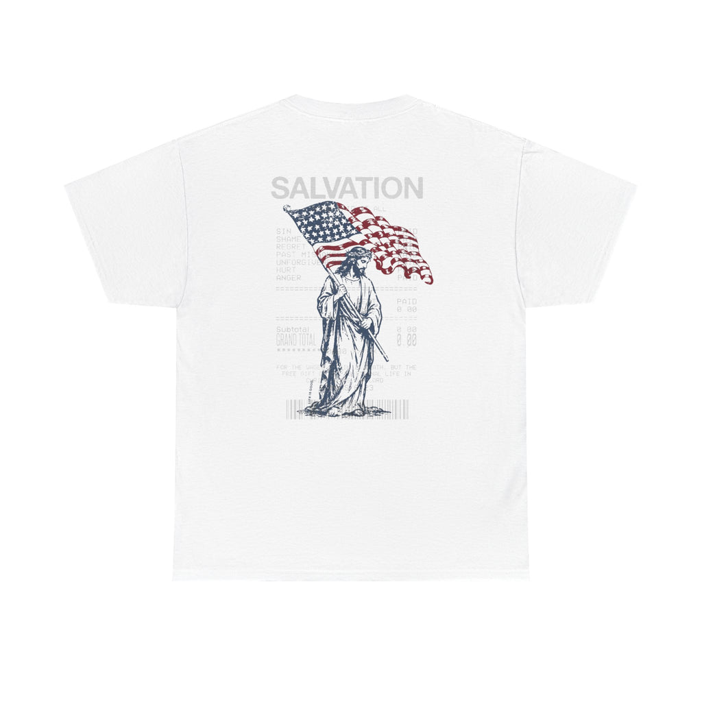 Good News Salvation Tee — Vintage American Flag Faith T-Shirt
