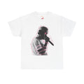 Kanye Silhouette Rapper Graphic T-Shirt — Pink Accent Microphone Design