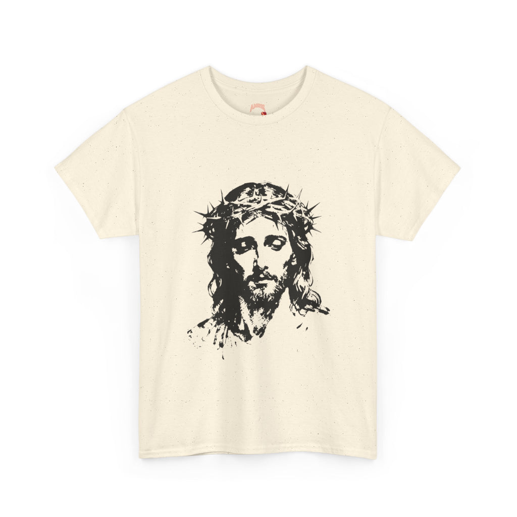 Jesus Saves Graphic Tee – Crown of Thorns Portrait Christian T-Shirt
