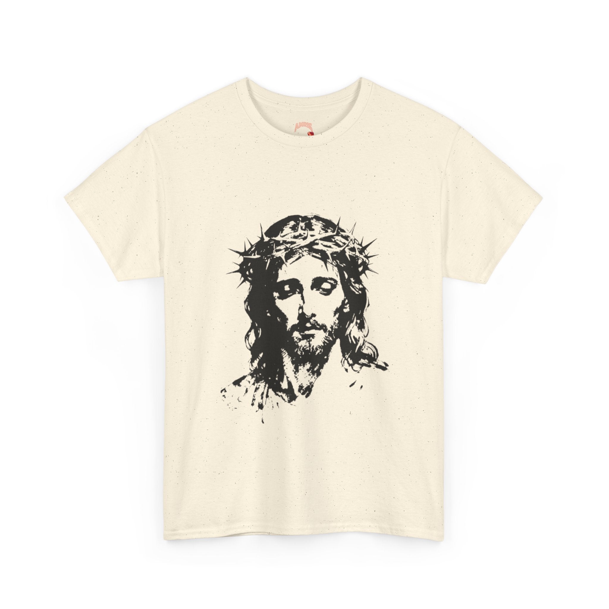 Jesus Saves Graphic Tee – Crown of Thorns Portrait Christian T-Shirt
