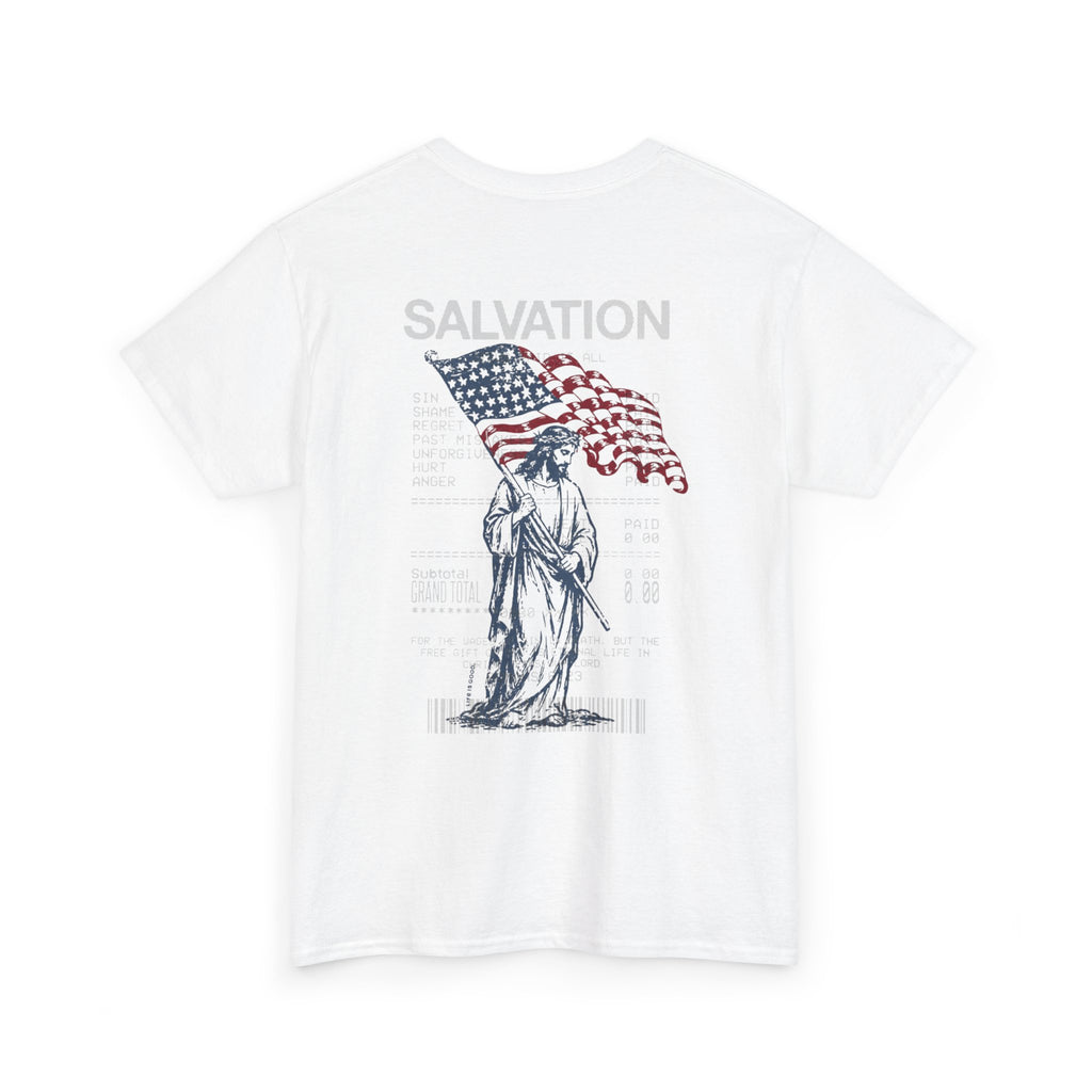Good News Salvation Tee — Vintage American Flag Faith T-Shirt
