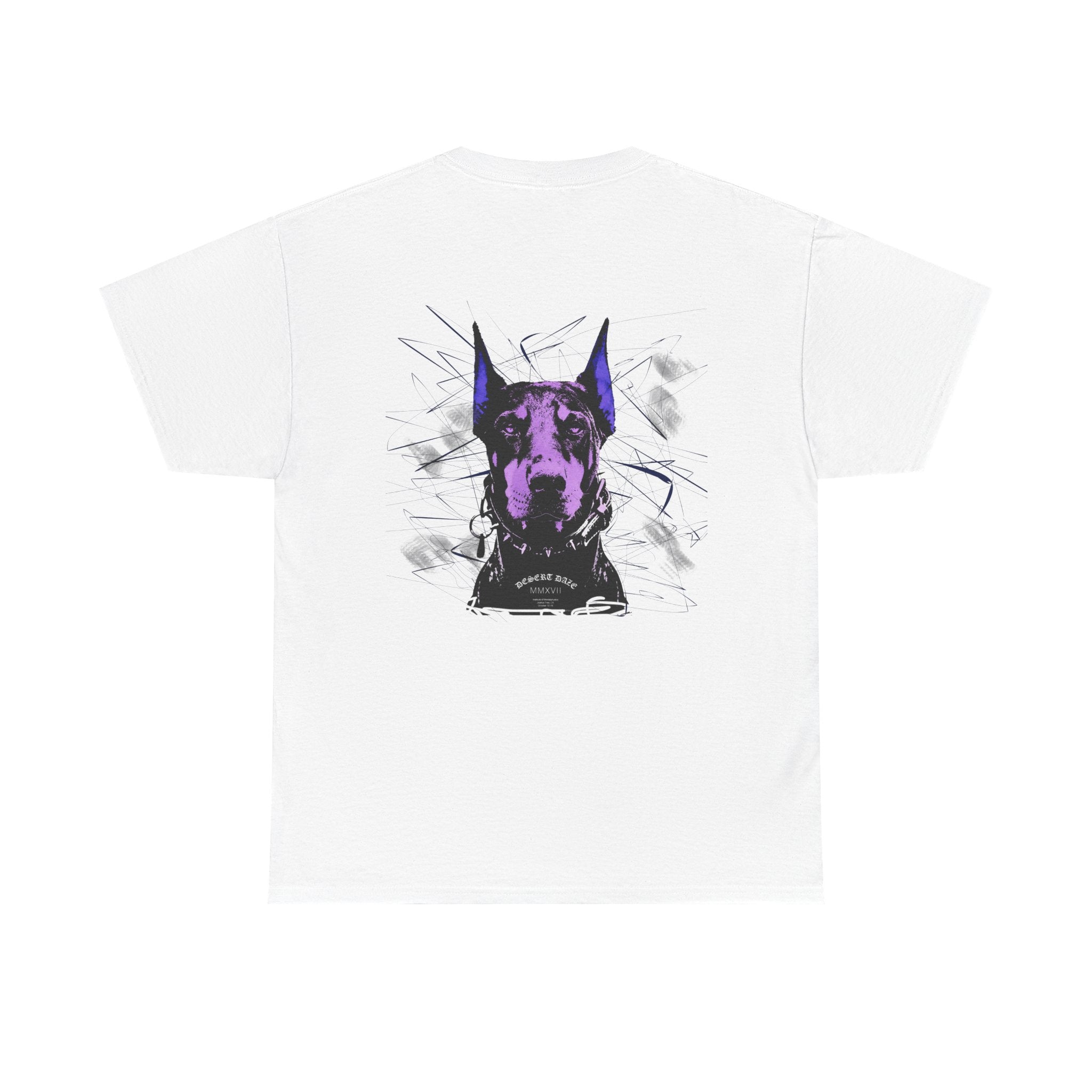 Doberman Graphic Tee — 'AMRIS' Purple Art Dog T‑Shirt