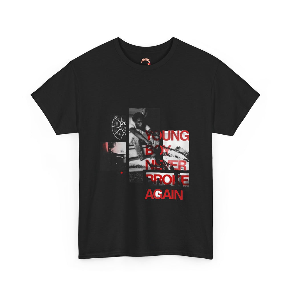 Graphic Tee — 'Young, Broke, Again' Collage Design