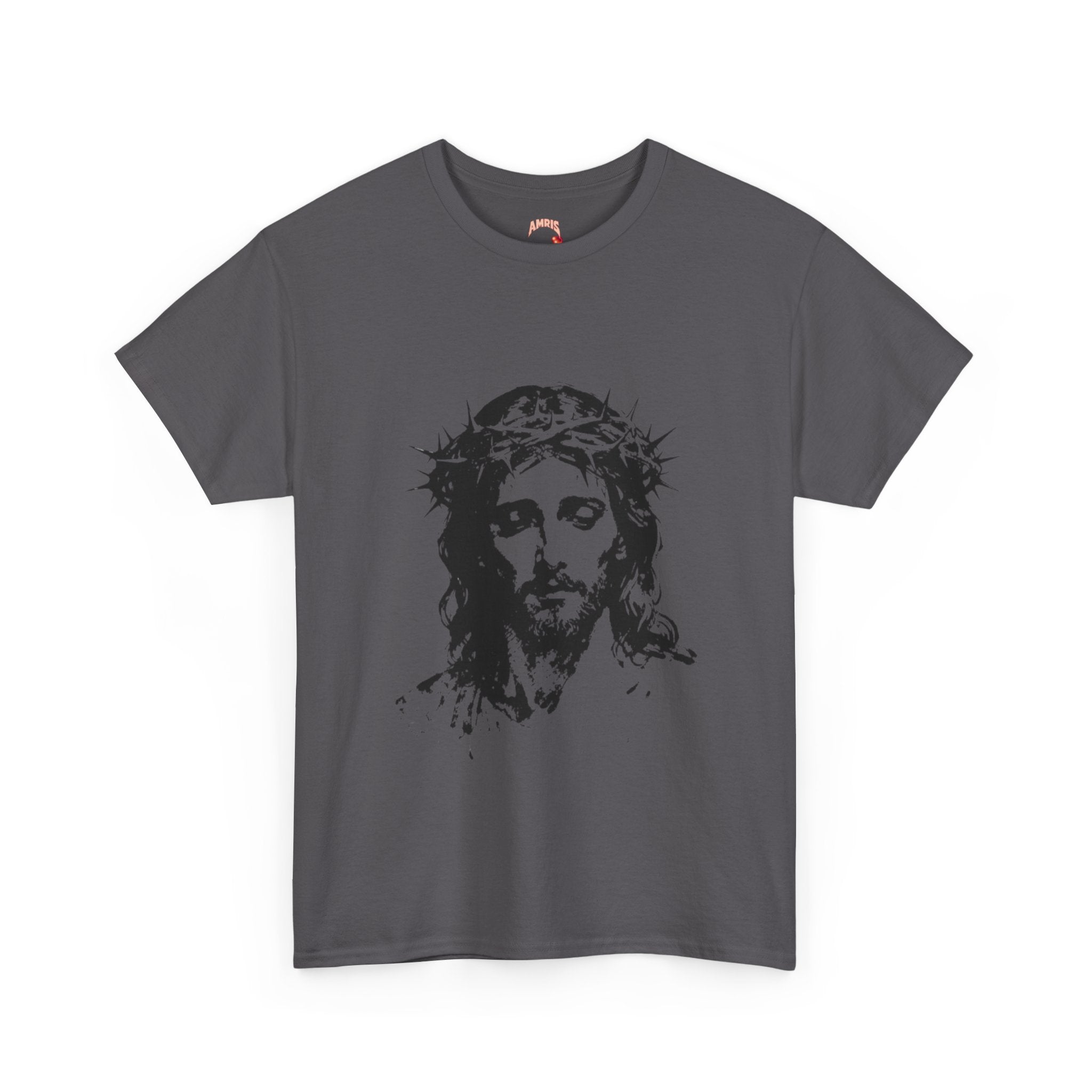 Jesus Saves Graphic Tee – Crown of Thorns Portrait Christian T-Shirt