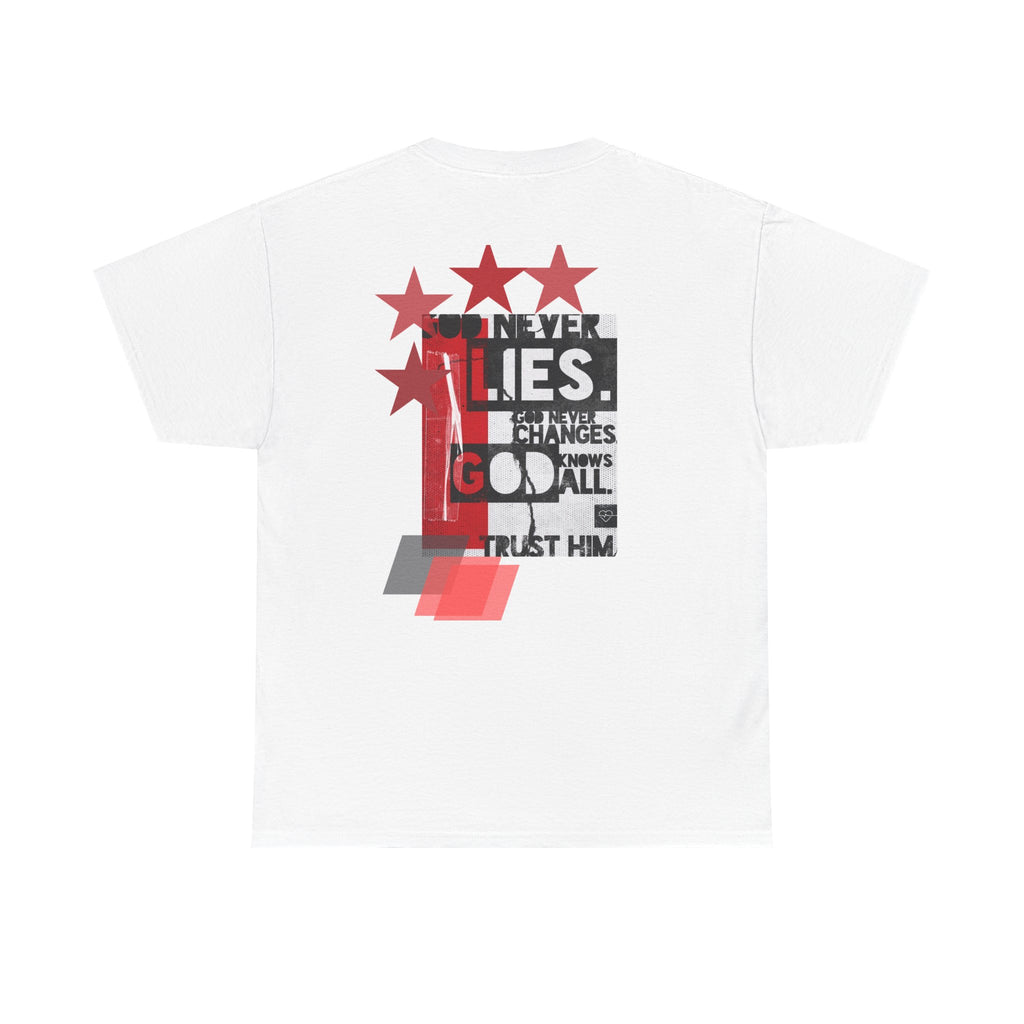 Graphic Tee — AMRIS Typography Front & Glitched Stars Back