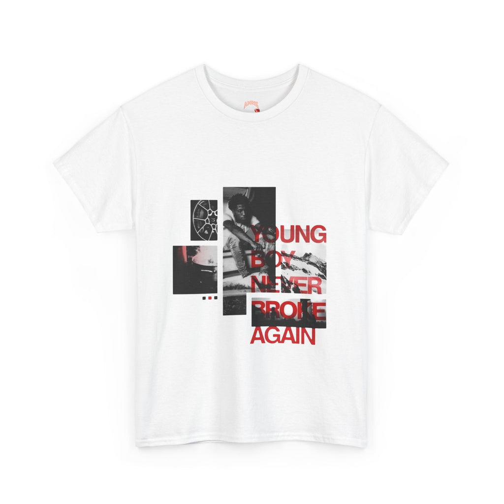 Graphic Tee — 'Young, Broke, Again' Collage Design