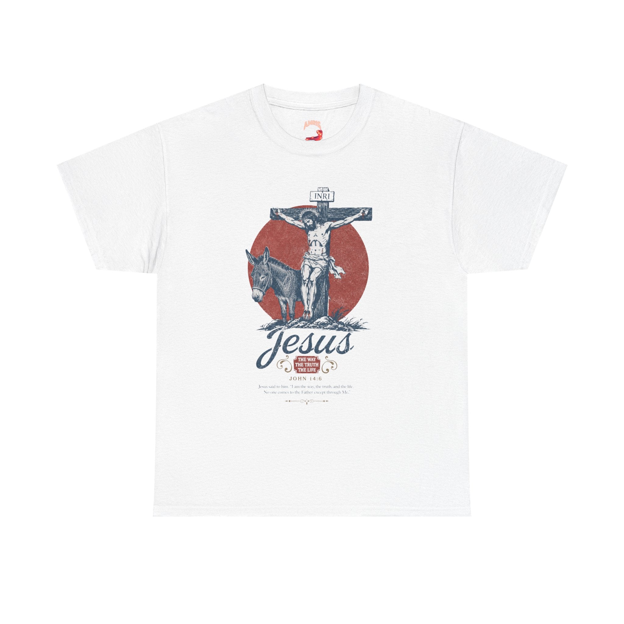 Jesus Crucifixion Graphic Tee — Vintage Sacred Heart Christian T‑Shirt