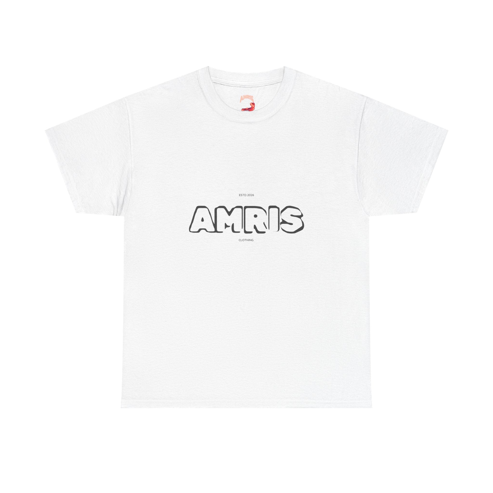 Graphic Tee — AMRIS Typography Front & Glitched Stars Back