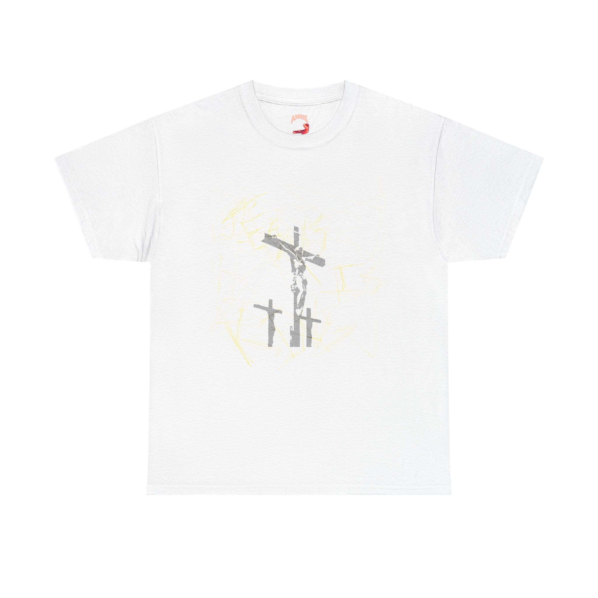 Religious Jesus Crucifixion Tee — "I Pray, I Serve, It Makes The Difference" Christian T-Shirt