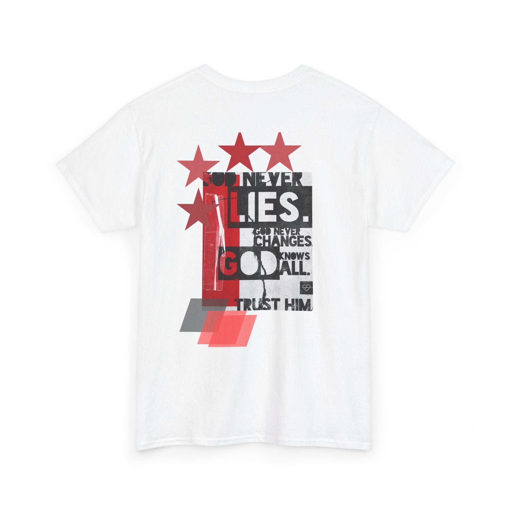 Graphic Tee — AMRIS Typography Front & Glitched Stars Back