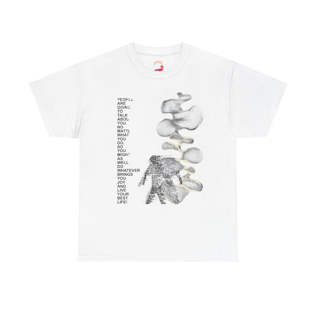 Graphic Tee — Psychedelic Human Silhouette with 'AMRIG' Text